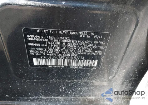 2014 Subaru Forester 2.5I Touring из США, поврежденный, VIN JF2SJAPCXEH482174